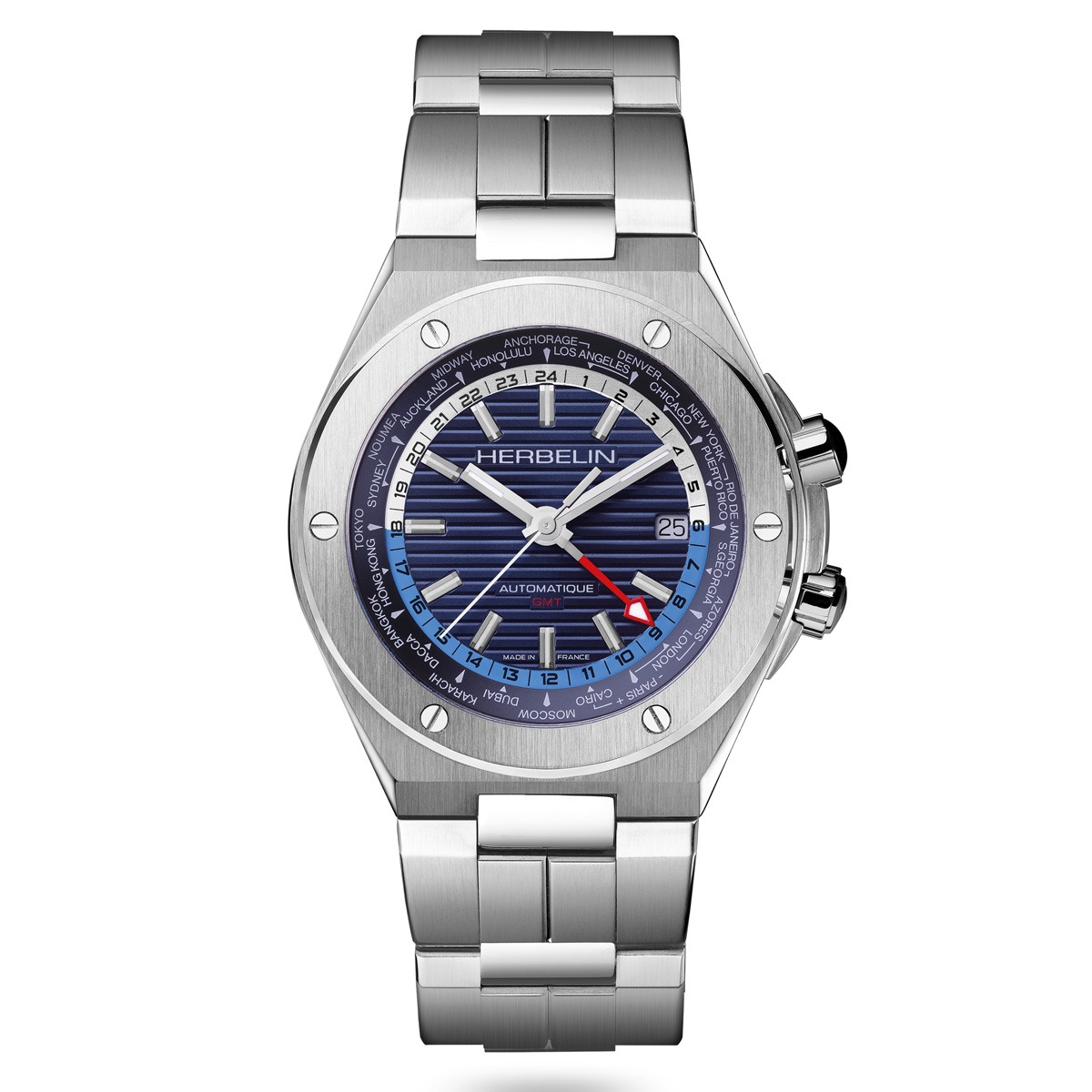 CAPCAMARAT 自動巻き GMT メンズ メタルベルト 世界限定500本〈HERBELIN〉