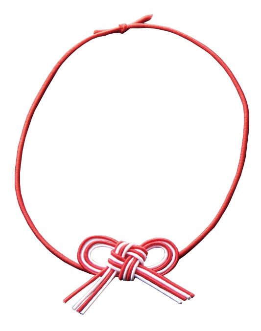 水引　玉結び×ゴム紐　ラッピング　2個セット 紅白水引ゴム飾り(花結び） 50本入 | パッケージ,ラッピング資材