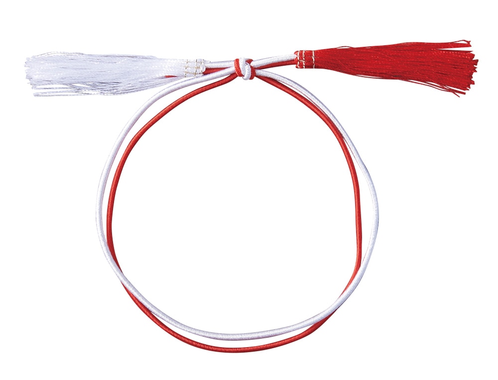 二重ゴム房 紅白（ミニ） 50本入 | ゴム紐・水引飾り・包装備品