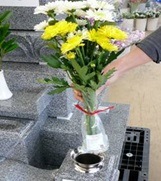 お墓参りに水の代わりにご使用ください。
水と違い腐敗がなく、嫌な臭いもしません。
また花器を汚すこともありません。