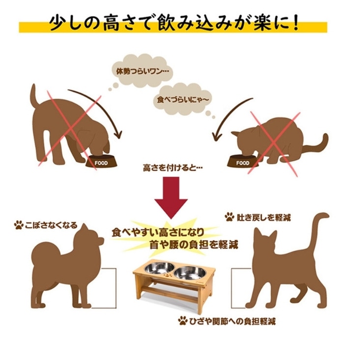 竹製ペット食器台M | 食器台 | 竹美オンラインショップ