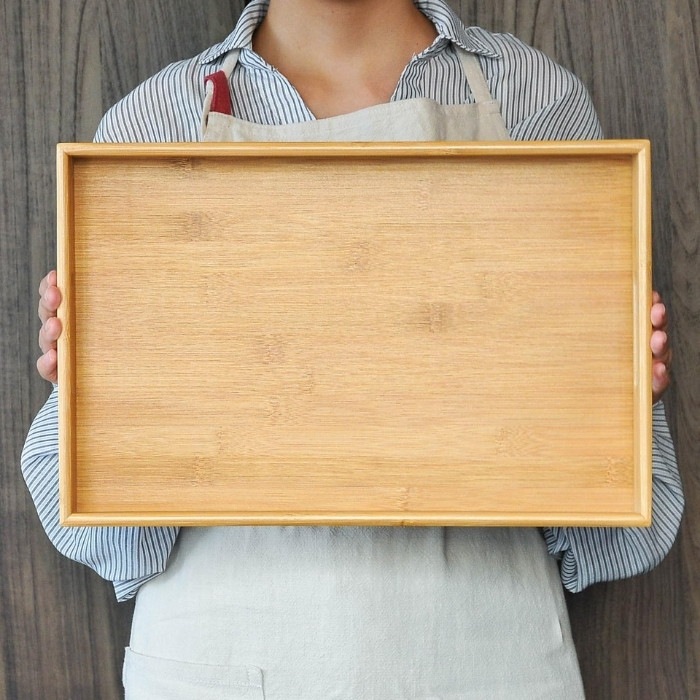 竹製角型取っ手トレイ | トレー・プレート | 竹美オンラインショップ