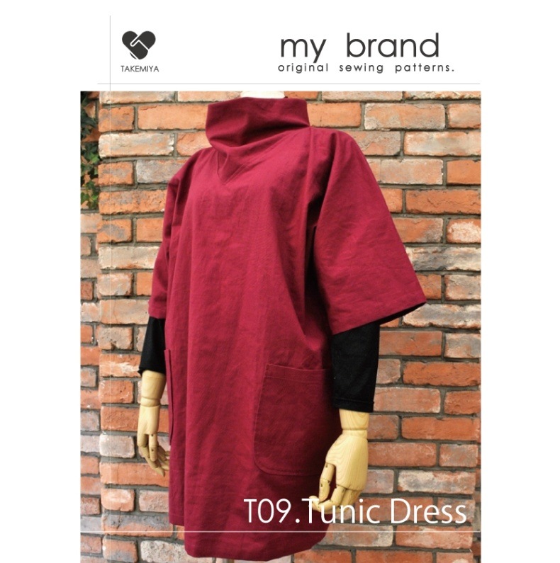 たけみやオリジナルパターン T09.襟付きチュニック丈ワンピース 型紙