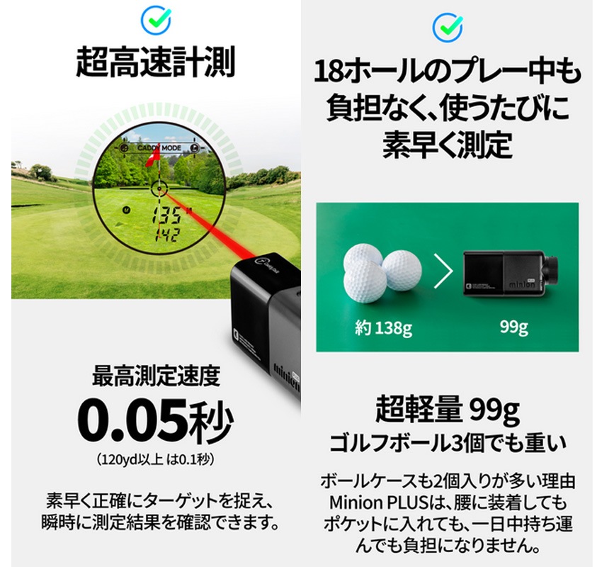 ����ǥ��ȡ��� 2025 �ߥ˥���ץ饹 minion PLUS �֥�å� ������� �졼������Υ¬��� ���������� GOLFZON