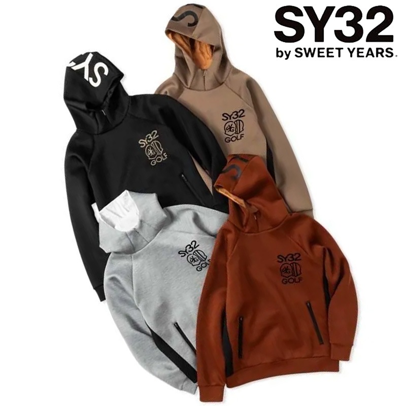 即納】SY32 GOLF カードボードエンブレム PT フーディー 長袖 パーカー