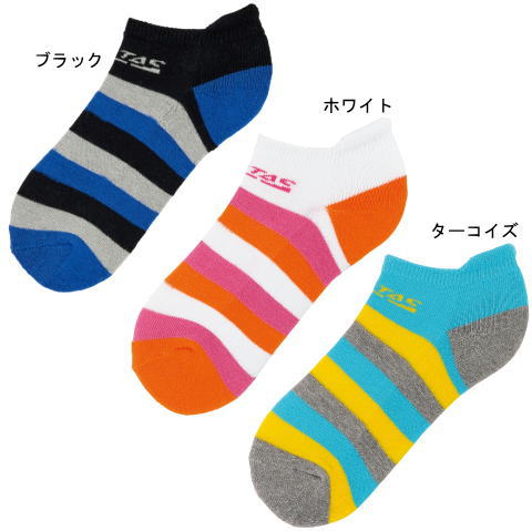 VICTAS　【在庫限り】ストライプアンクルソックス