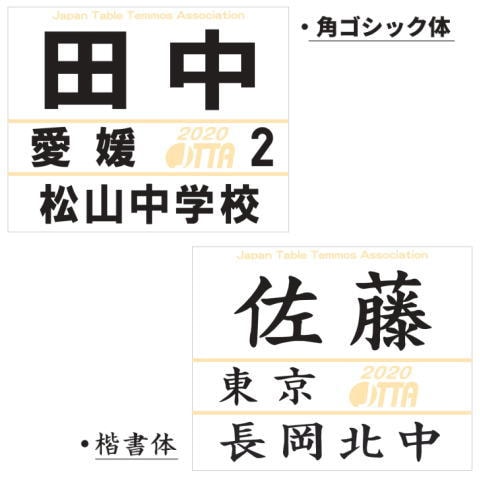 協会用ゼッケン（1～5枚）※都道府県名をお知らせ下さい。