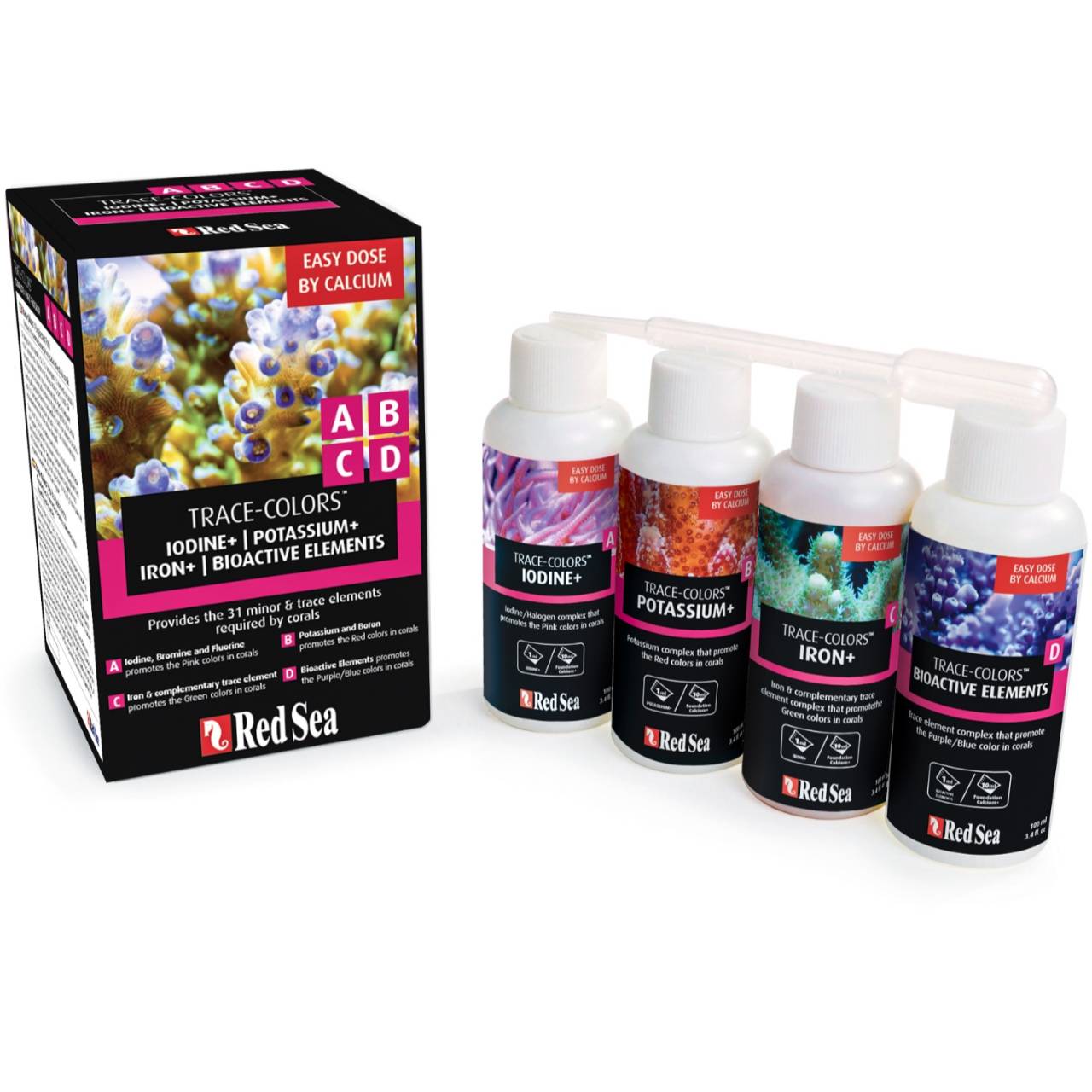 redsea tracecolors ABCD 等セット売り RedSea トレースカラーズABCD 100ml×4本セット | 海水用品,添加剤