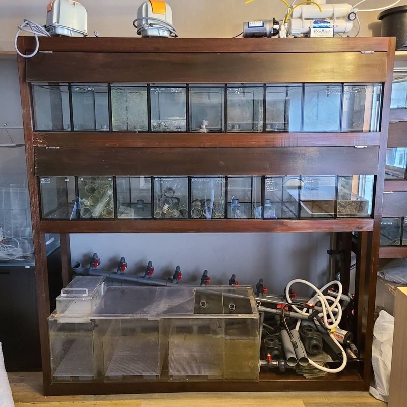 （中古品）プレコ什器　1900×450×1980　ろ材・配管セット