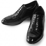 9cmUP ナナメチップ 内羽根 本革 黒【A-9606-9cm】