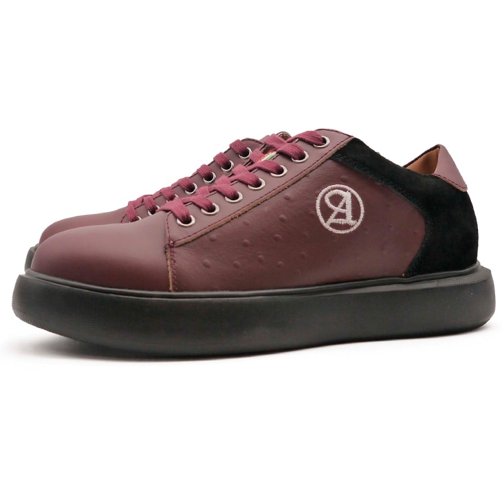 6cmUP スニーカー メンズ 本革 ワイン【AN4622WIN】