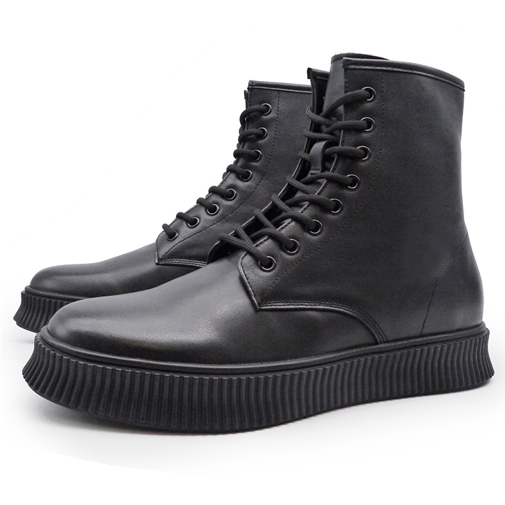 7cmUP ブーツ メンズ カーフレザー ブラック【HB090-7cm】