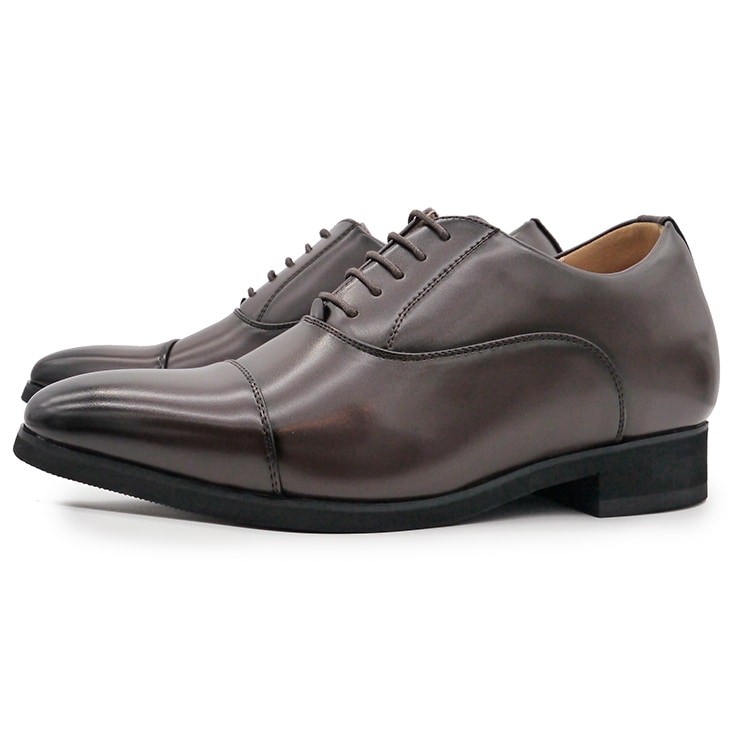 【SHOES SELECTION対象】8cmUP ビジネスシューズ ストレートチップ内羽根 合成皮革 ダークブラウン【tm7001dbr-8cm】