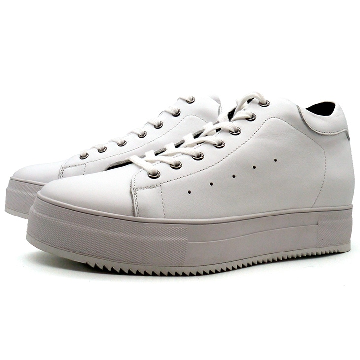 10cmUP スニーカー メンズ 牛革 ホワイト【hb030cawht-10cm】
