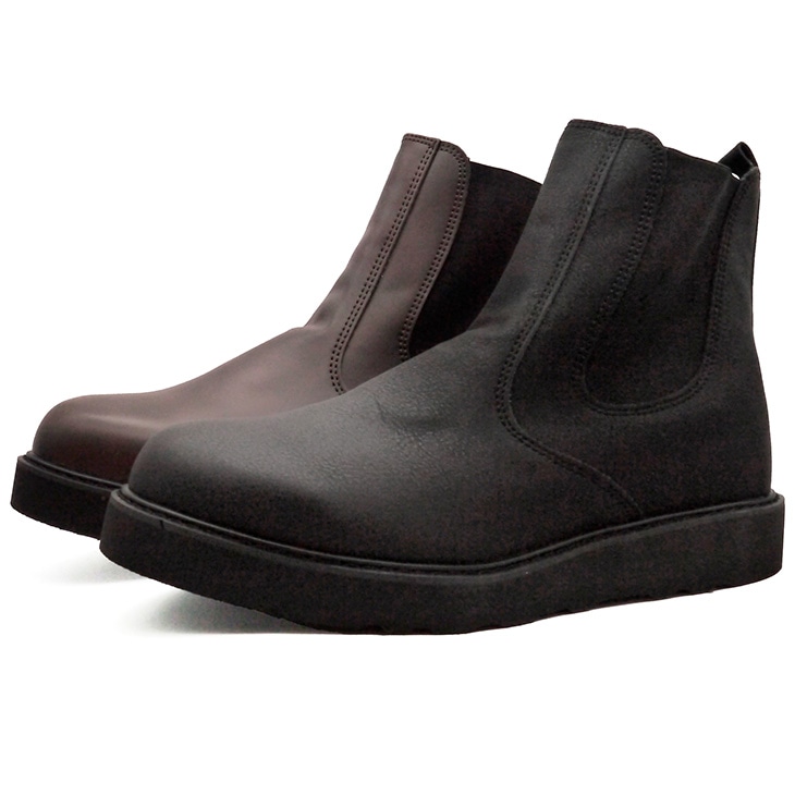 7cmUP ブーツ メンズ 合成皮革 ブラック ダークブラウン【a-140】