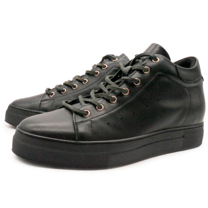 8cmUP スニーカー メンズ 牛革 ブラック【hb030ca8blk】