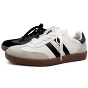 5cmUP ローカットスニーカー レースアップ 合成皮革 ブラック ホワイト【a-143】