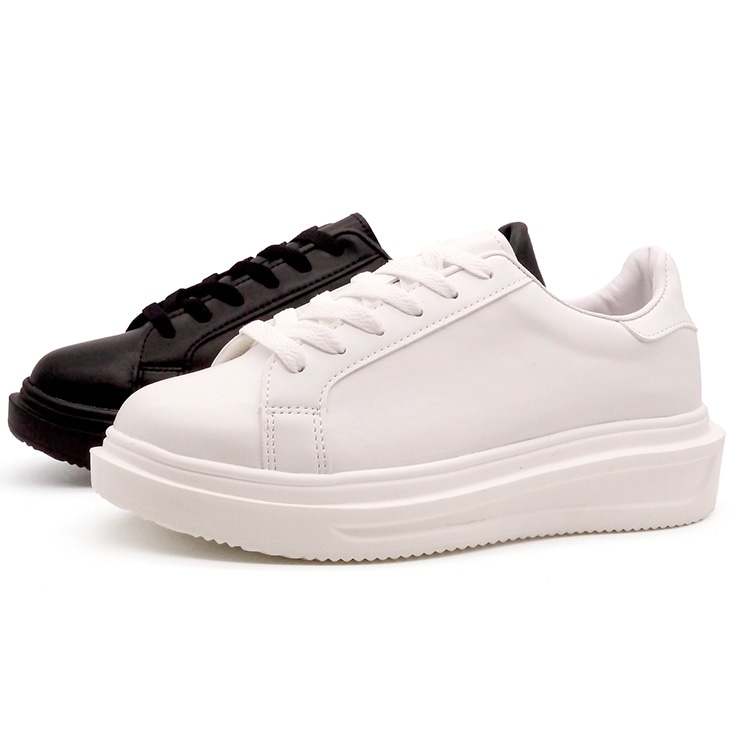 6.5cmUP スニーカー メンズ 合成皮革 ブラック ホワイト【0-159-65cm】