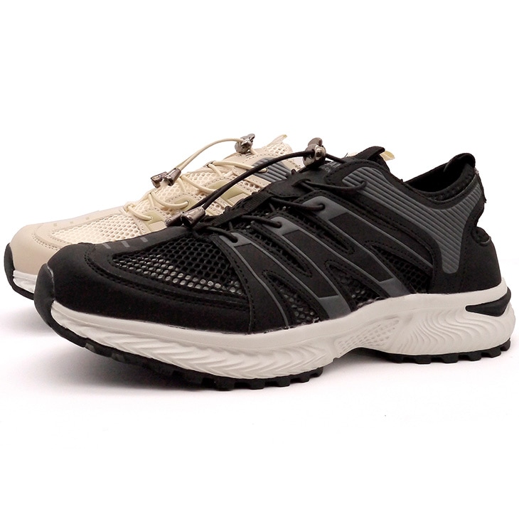 6cmUP サンダル メンズ メッシュ素材（撥水構造） ブラック ベージュ【1h-161】