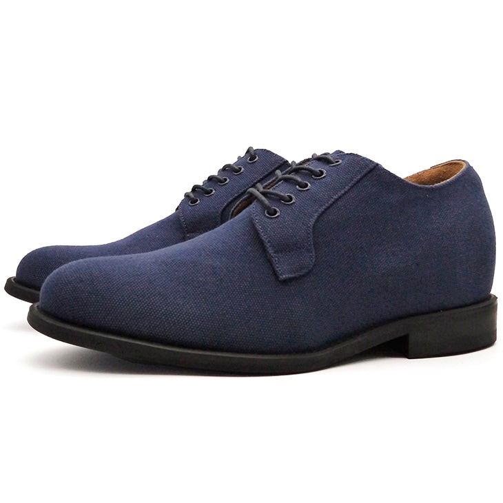 7.5cmUP ビジネスシューズ メンズ キャンバス生地 ネイビー（キャンバス生地）【a50mod-1-75cmnvyk】