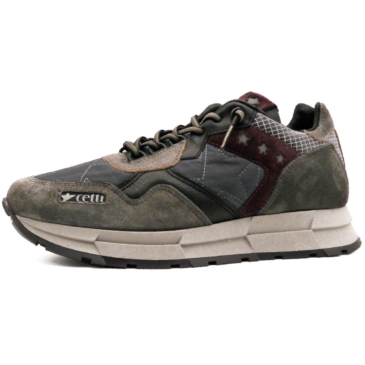 6cmUP スニーカー メンズ スエード×ナイロン グレー【c1271gry】