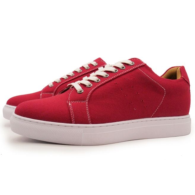 6cmUP スニーカー メンズ キャンバス生地 レッド【hb010cred】