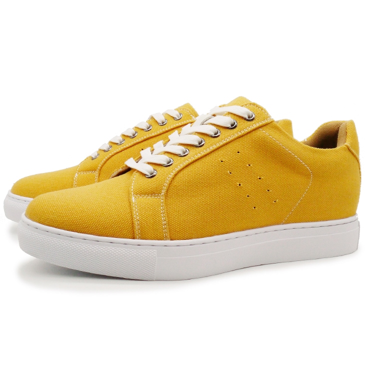 6cmUP スニーカー メンズ キャンバス生地 イエロー【hb010cyel】