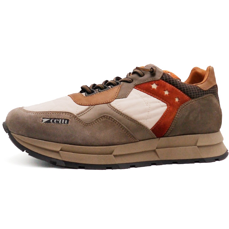 6cmUP スニーカー メンズ スエード×ナイロン ホワイト×カーキ【c1271whkh】