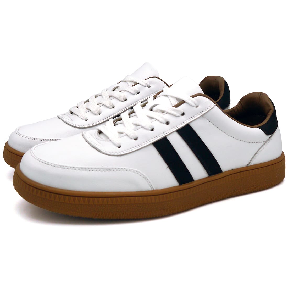 5cmUP シークレットシューズ ローカットスニーカー ホワイト×ブラック メンズ TALLSHOES【178-1H】