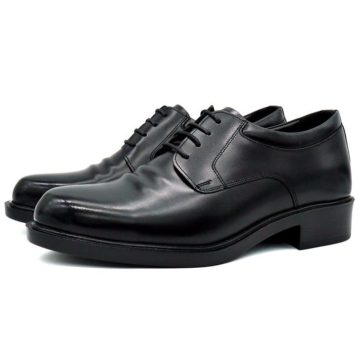 6.5cmUP 本革 プレーントゥ外羽根 シークレットシューズ ブラック メンズ TALLSHOES【179-0-65cm】