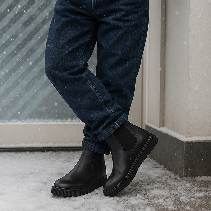 TALLSHOES サイドゴアブーツ トールシューズ 紐なし 6cm インヒール