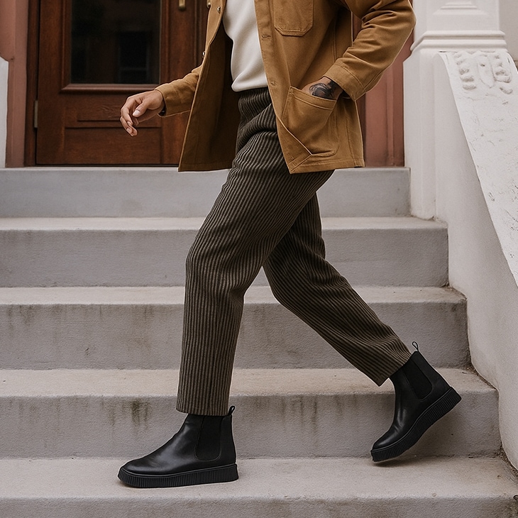 TALLSHOES サイドゴアブーツ トールシューズ 紐なし 6cm インヒール