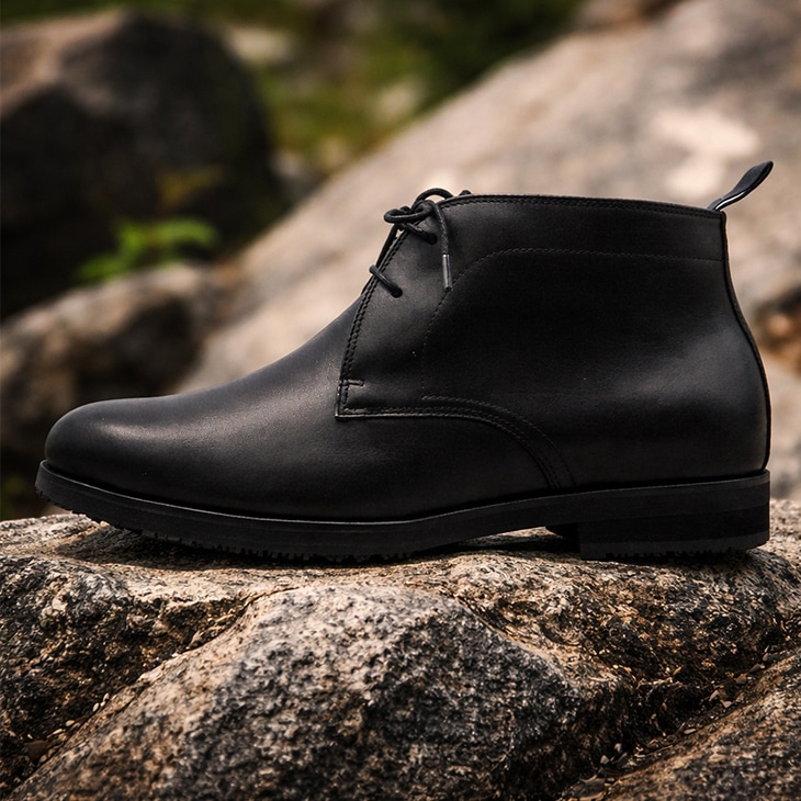 6cmUP チャッカブーツ サイドジップ付き 牛革（GORE-TEX搭載