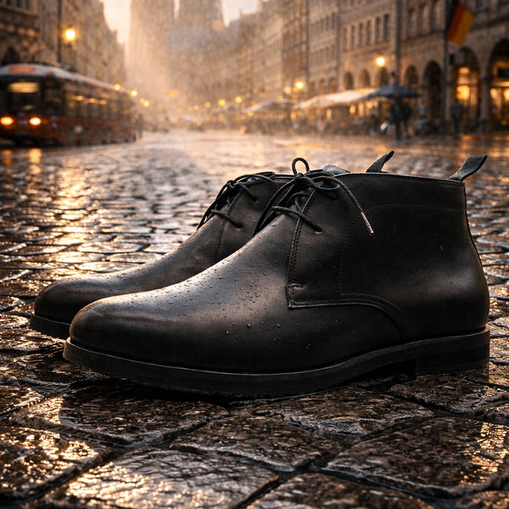 6cmUP チャッカブーツ サイドジップ付き 牛革（GORE-TEX搭載