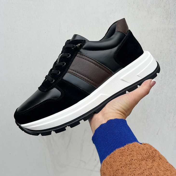 CLANE　スエード ブラック ホワイト スニーカー 38サイズ OFF-WHITE オフホワイト スニーカー ホワイト ブラック レザー