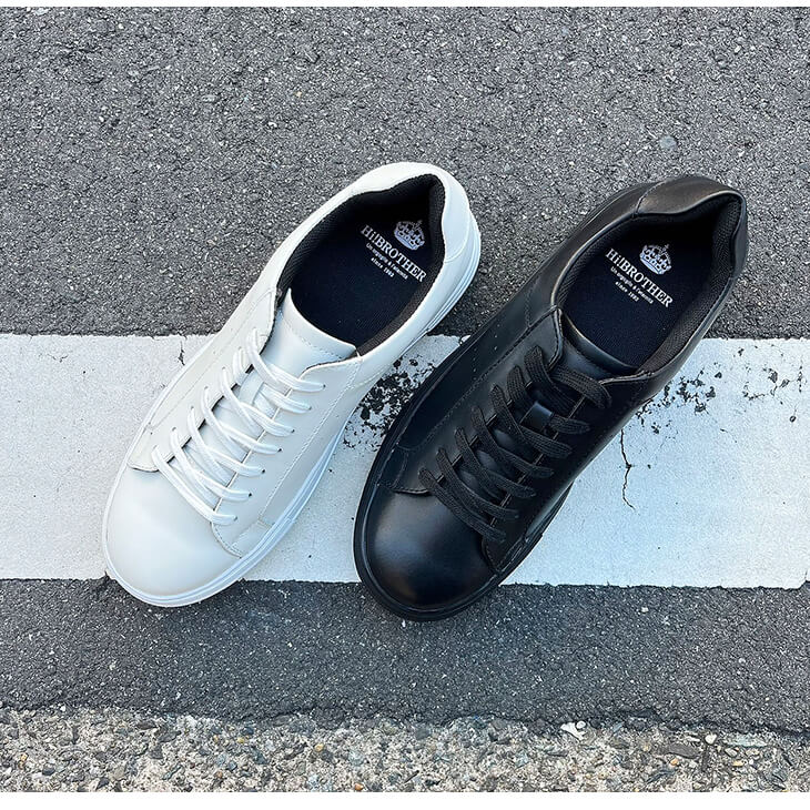 6cmUP スニーカー メンズ 本革 ブラック 【hb010blk】