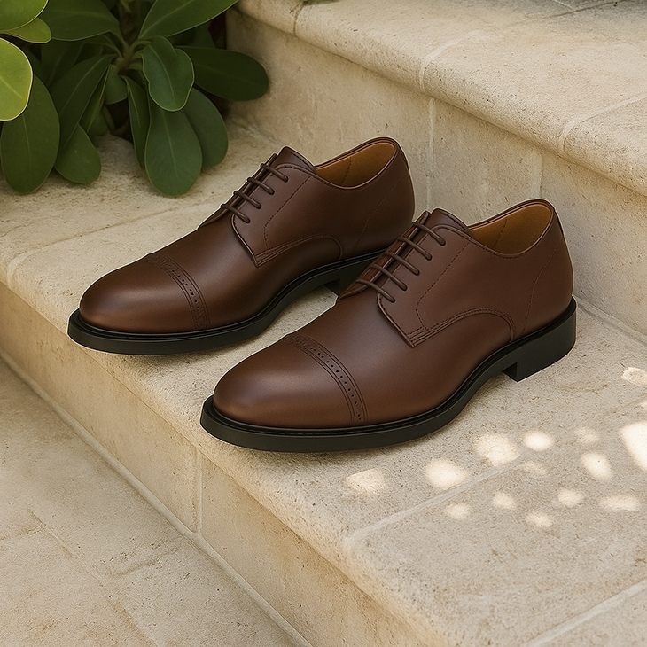 5cmUP ビジネスシューズ メンズ 牛革 ブラウン【a51mod-3brn】