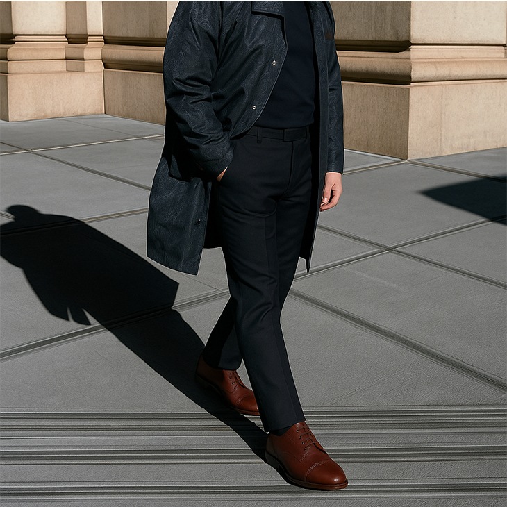 6cmUP ビジネスシューズ メンズ 牛革 ブラウン【a51mod-3-6cmbrn】