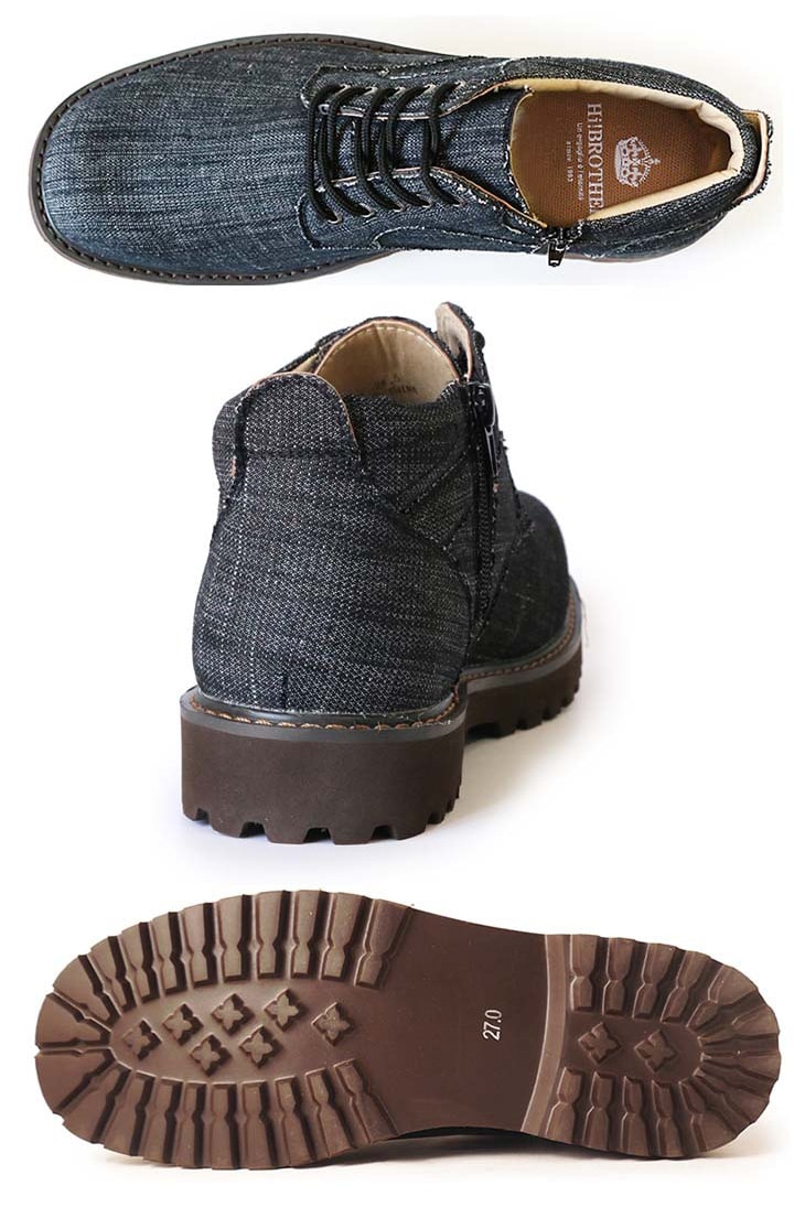 TALLSHOES ミドルカットスニーカー トールシューズ サイドジップ付き