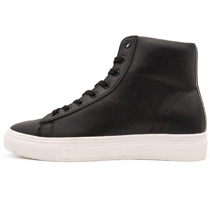 7cmUP スニーカー メンズ 合成皮革 ブラック ホワイト【2h-163】