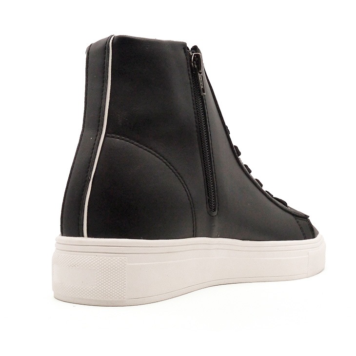 7cmUP スニーカー メンズ 合成皮革 ブラック ホワイト【2h-163】