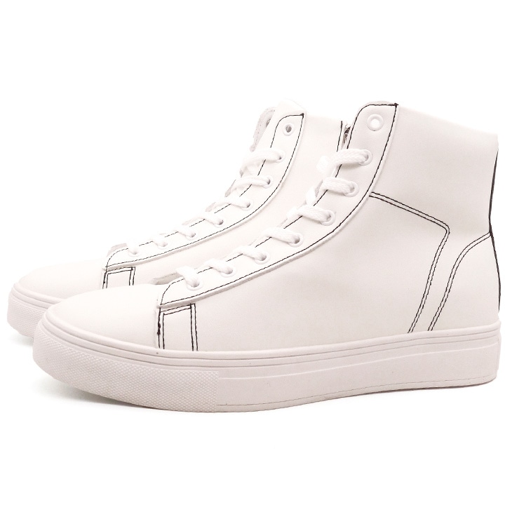 8cmUP スニーカー メンズ 合成皮革 ブラック ホワイト【2h-163-8cm】