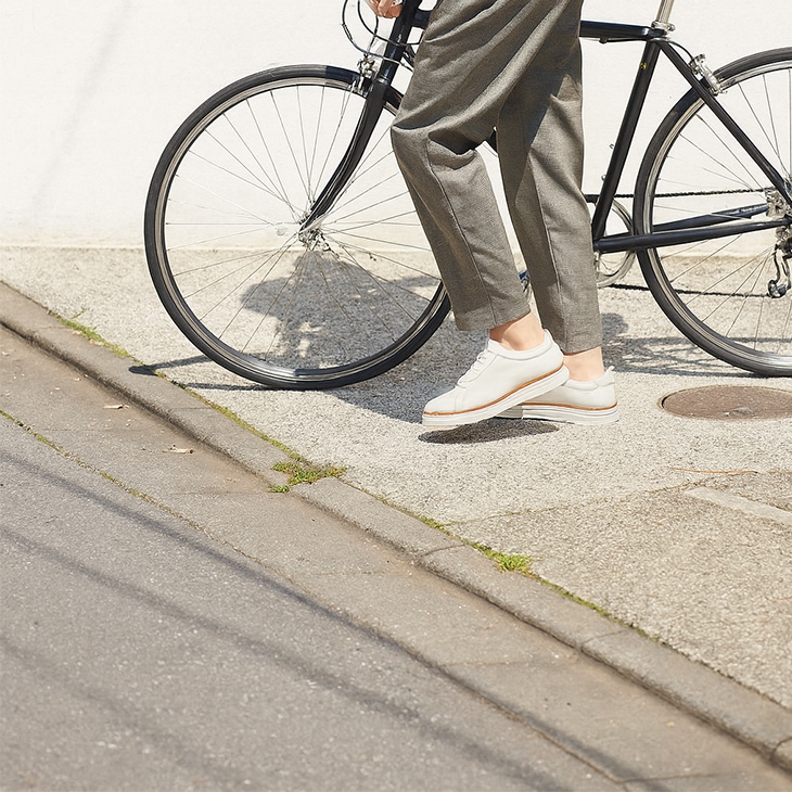 6cmUP スニーカー メンズ 本革 ホワイト【cb6050wht】