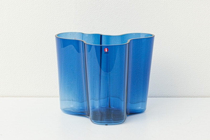 iittala SAVOY Alvar Aalto アルヴァ・アアルト Vase クリア×ウルトラマリンブルー
