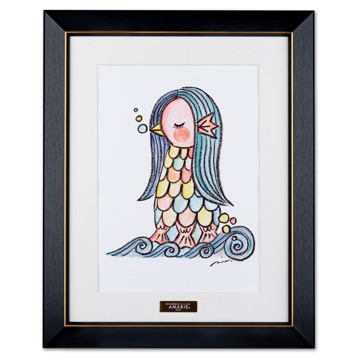 RIE アマビエ キャラファイングラフ Mサイズ 額装アート 000000000356_fpg61xX.jpg