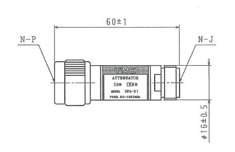 CFA01NPJ6-100（50Ω 6dB減衰器）
