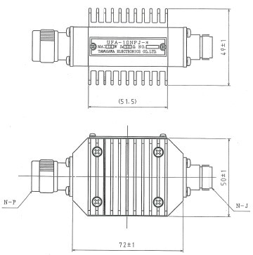 プッシュ式「可変減衰器」 美品 NEC(株) UFA10NPJ20-100（50Ω 20dB減衰器）