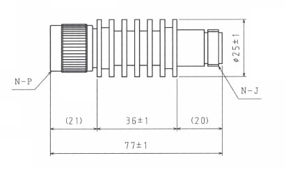 CFA03NPJ10-100（50Ω 10dB減衰器）