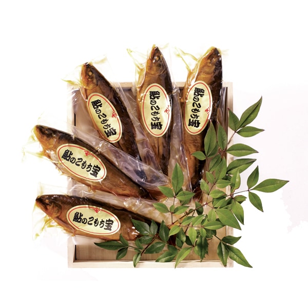 【お祝い・人気ギフト】<br>鮎のこもち宝 5尾入り /A5 （あゆ おかず 国産 化粧箱付 姿煮）