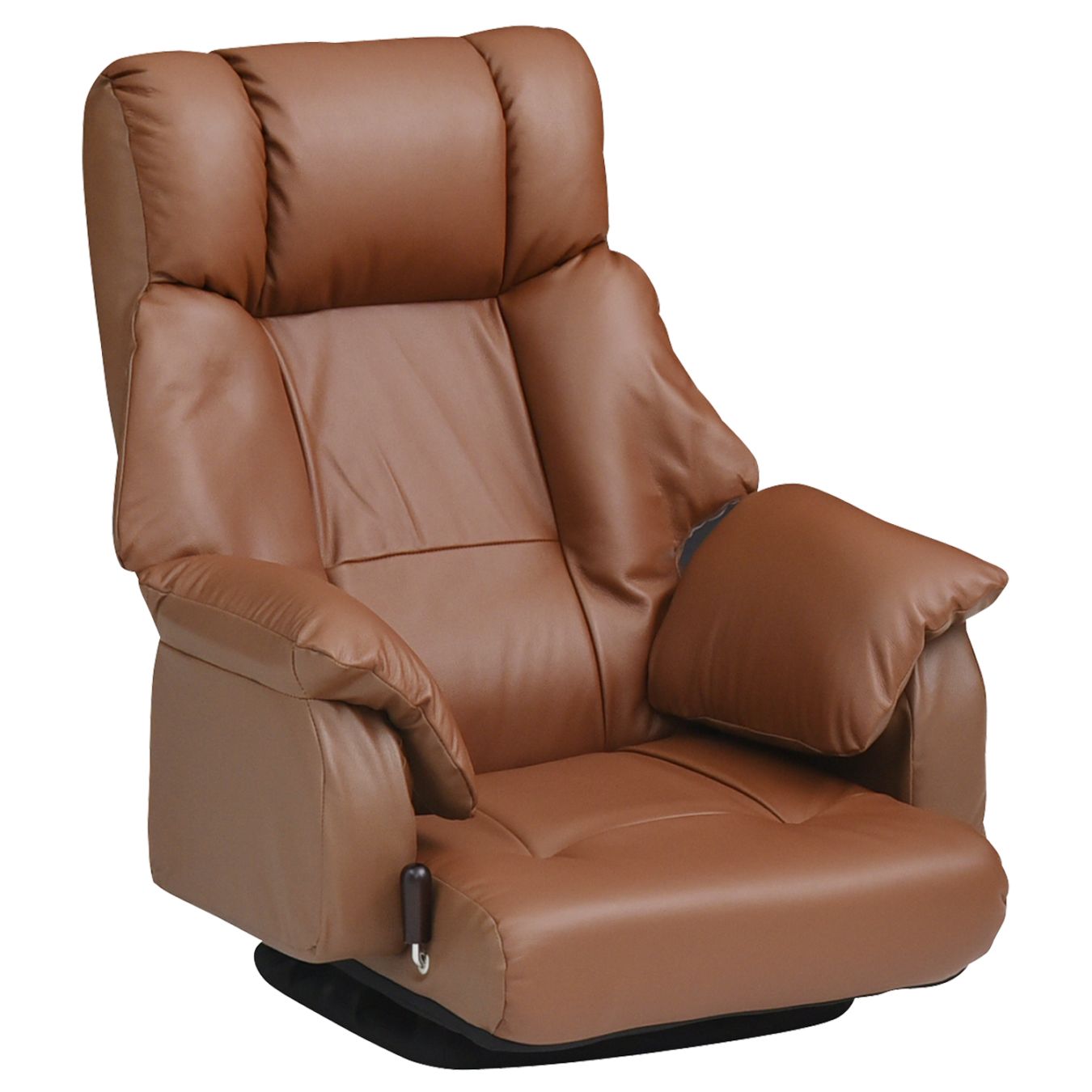 【ベローナ】 回転座椅子 座椅子 本革 無段階リクライニング 360度回転 ハイバック